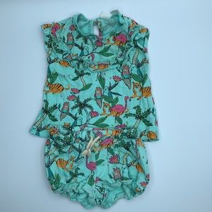 Zara baby two piece set, tropical print for infant girl, 3-6 months